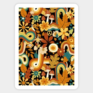Retro Floral Peace Pattern Sticker